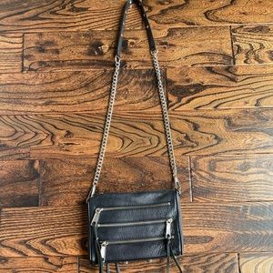 Rebecca Minkoff Black Leather Tassel Crossbody Bag